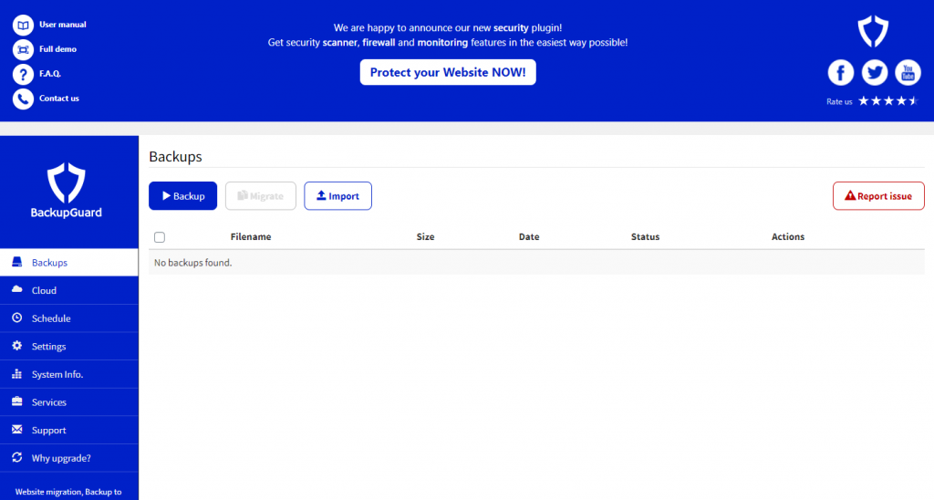 The Backup Guard plugin