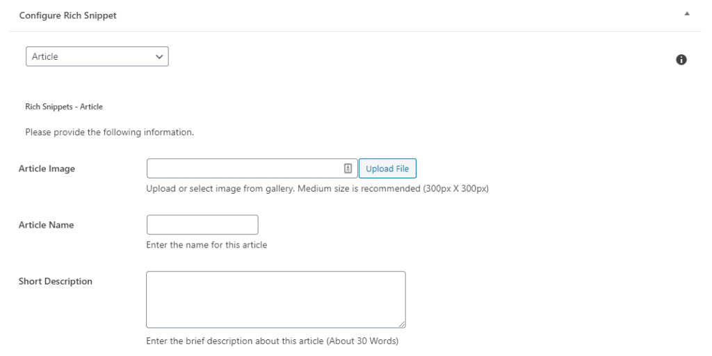 How to configure rich snippet through the All in One Schema Rich Snippets plugin