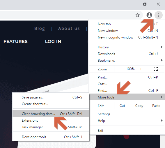 How to clear browsing data on Google Chrome