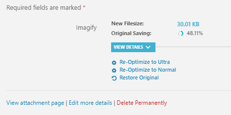 Imagify image optimization