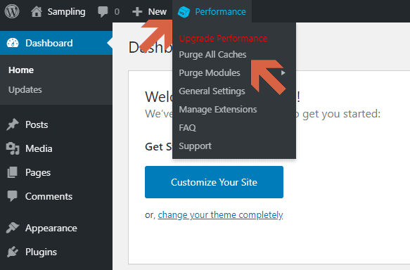 How to purge all caches with W3 Total Cache