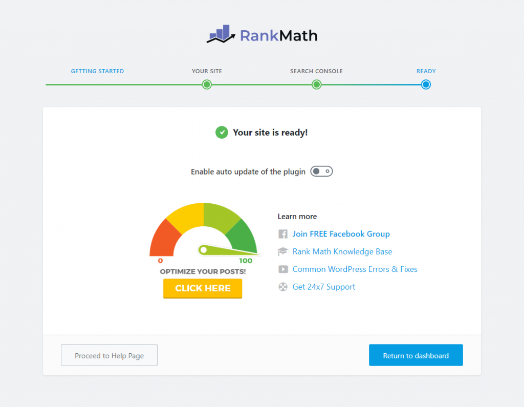Rank Math Setup Wizard