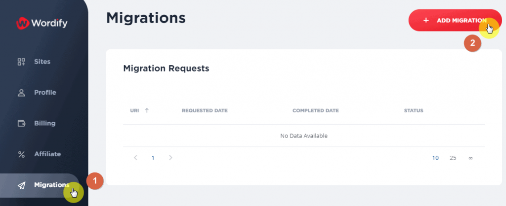 Use the Migration Manager to move your websites to Wordify