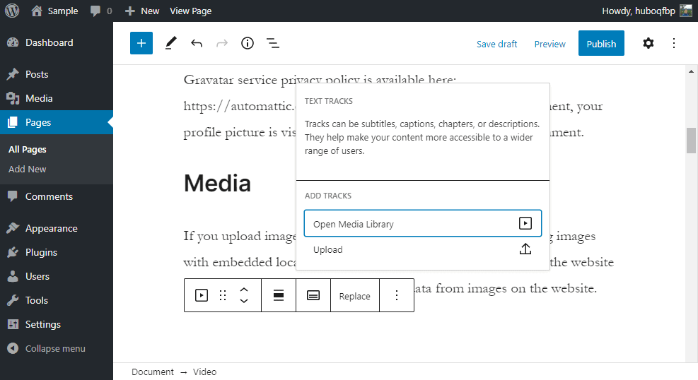 The video block now support video subtitles

