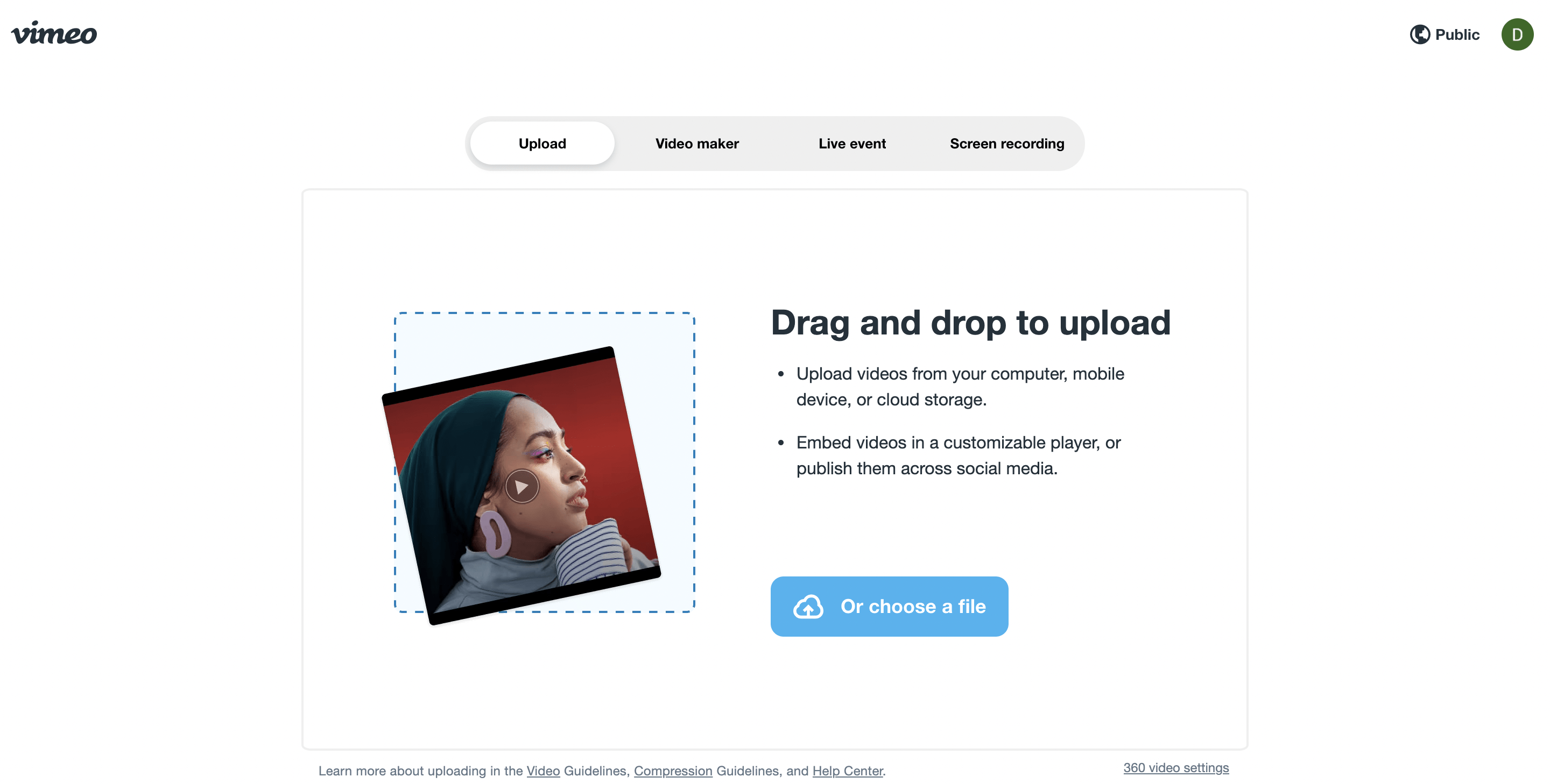 Upload Video to Vimeo