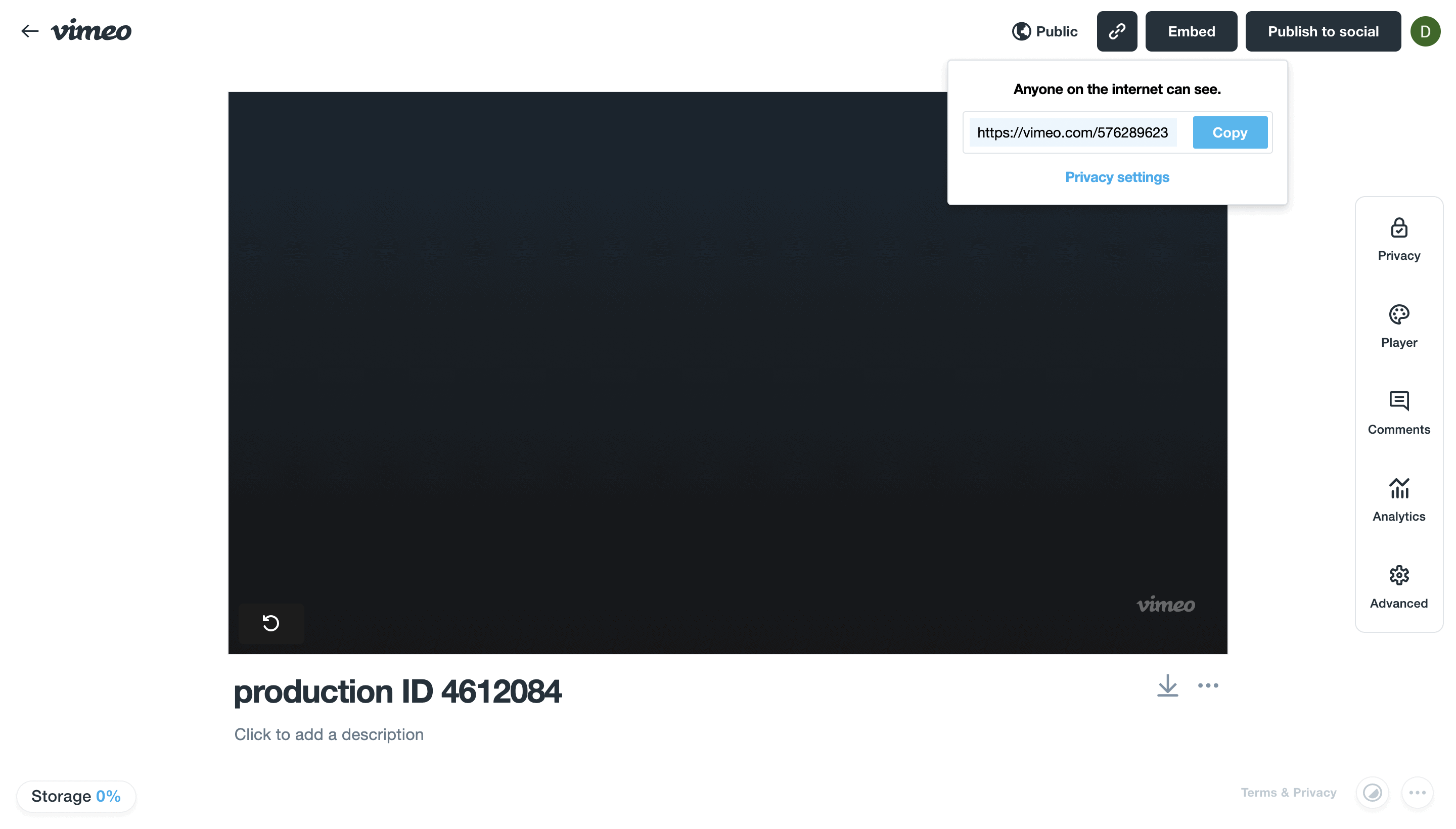 Vimeo Video URL