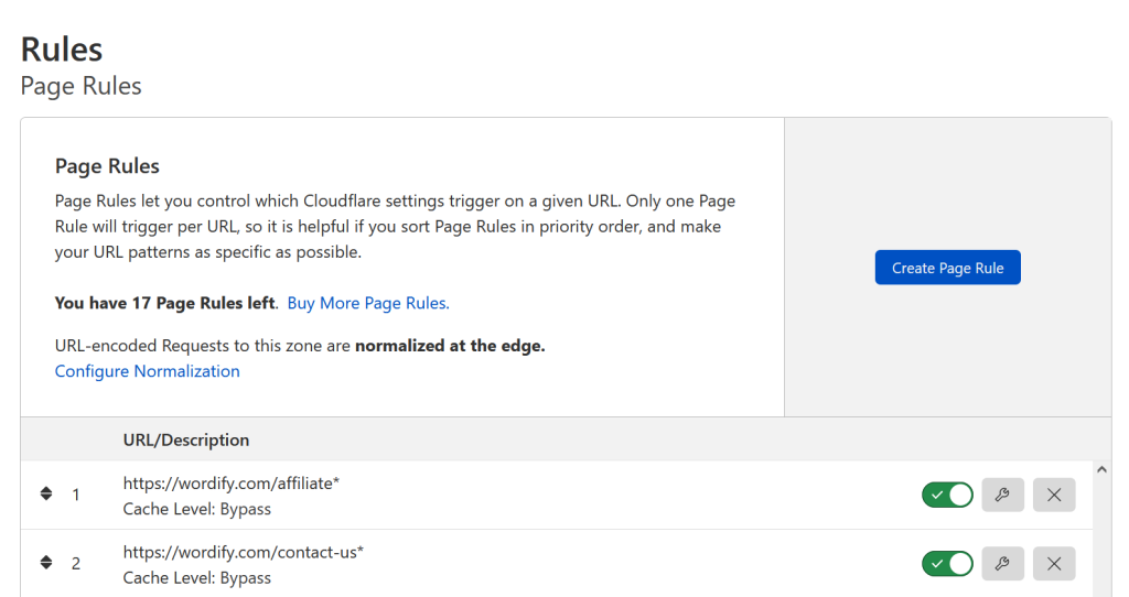 creating cloudflare page rules to resolve the "The form was unable to submit. Please contact the site administrator." error