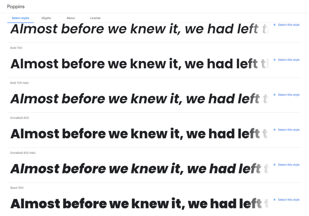 Poppins from Google Fonts