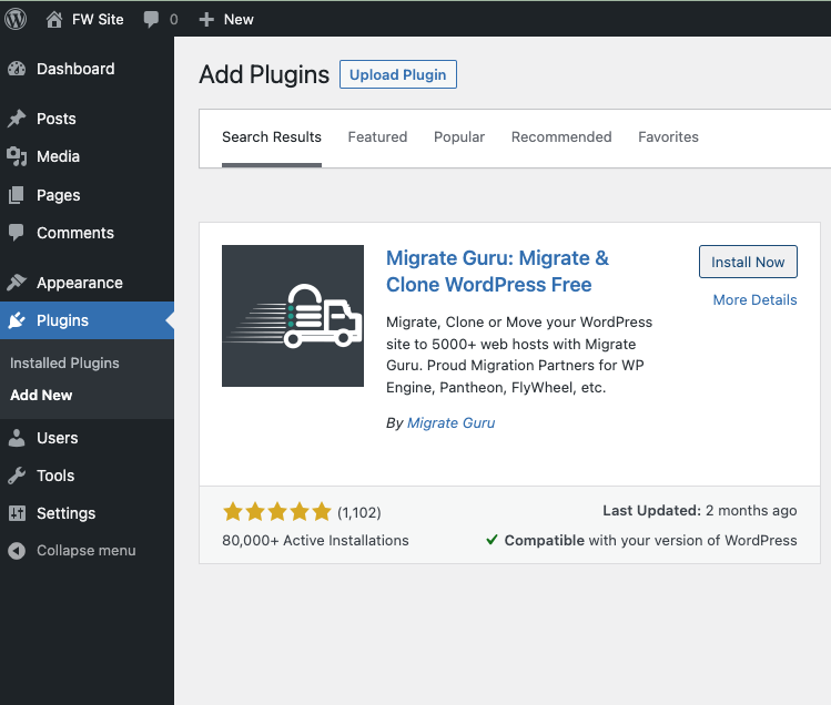 Install Migrate Guru Plugin
